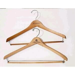Lot Of 2 Vintage BROOKS BROTHERS Wooden Suit Coat Clothes Hangers Classics